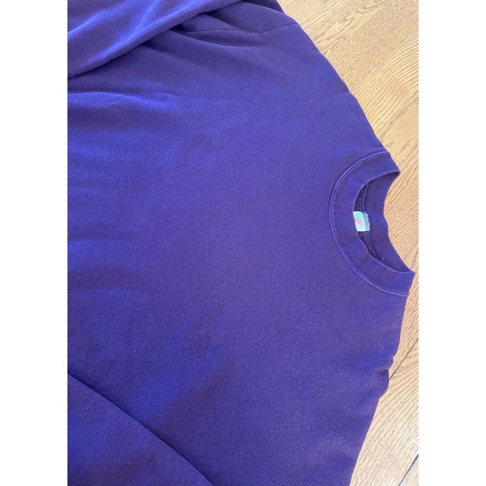 VTG 80's Jerzees Blank Crewneck Raglan Sweatshirt Purple Made in USA Mens 3XL